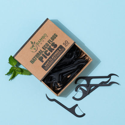 Floss Picks Charcoal & Mint (BG)